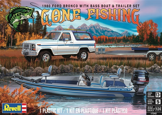 "Gone Fishing" 1980 Ford Bronco with Bass Boat and Trailer