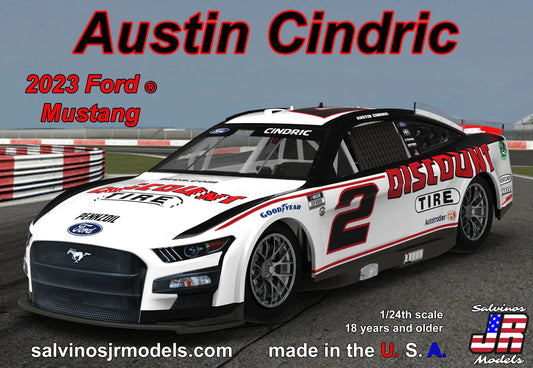 Team Penske, Austin Cindric, 2023 body, Ford Mustang "Discount Tire"